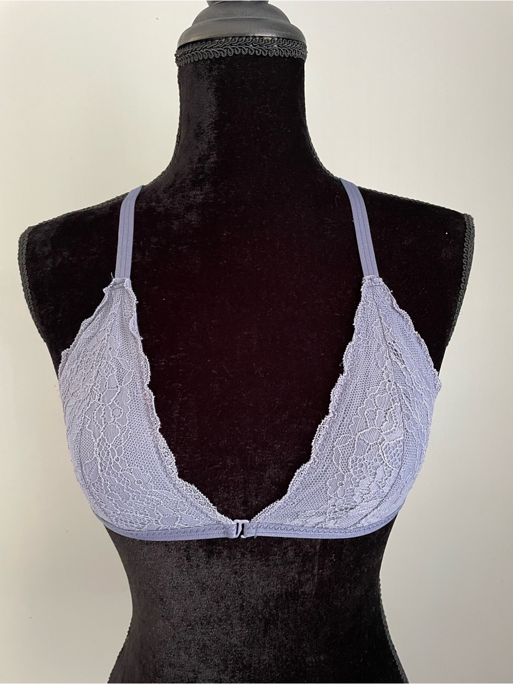 Sam Edelman Periwinkle Blue Lace Front-Close Bralette